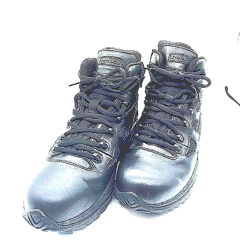 Reebok Men's Rapid Response RB Black Work Safety Boots Size 7.5 W  RB8678 Zip